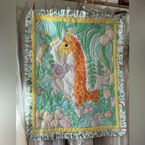 Precious Moments Animal Baby Quilt. Handmade, never used. Vintage